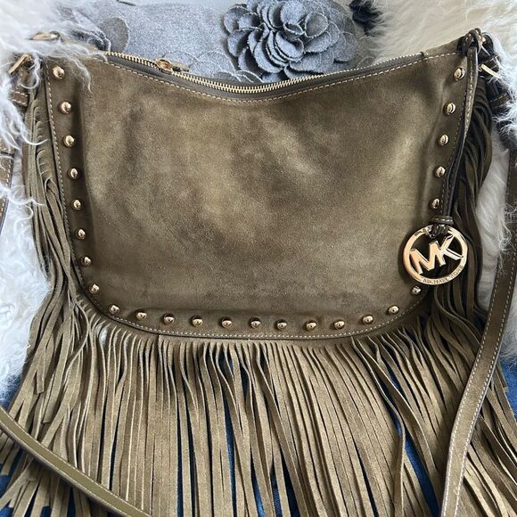 Michael Kors Olive Fringe Shoulder Bag - Picture 2 of 5